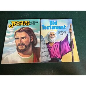 Vintage 1975 Jesus & 1976 Old Testament Coloring Books‎ Standard Publishing Set